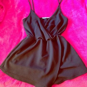 Spaghetti Strap Black Romper Medium
